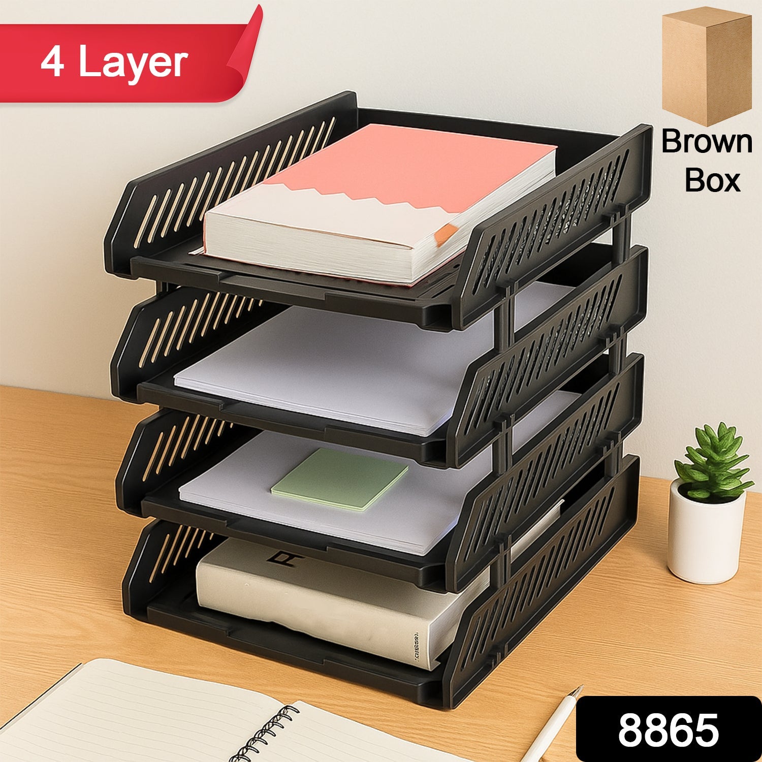 Office File Rack – 4-Layer Desktop Storage with Drawers | FiloDesk Secondary image