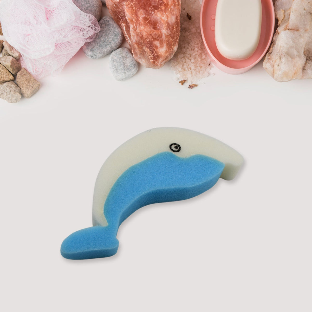 Dolfin Reusable Kitchen Sponge shown in use, effectively cleaning a kitchen surface. Main image