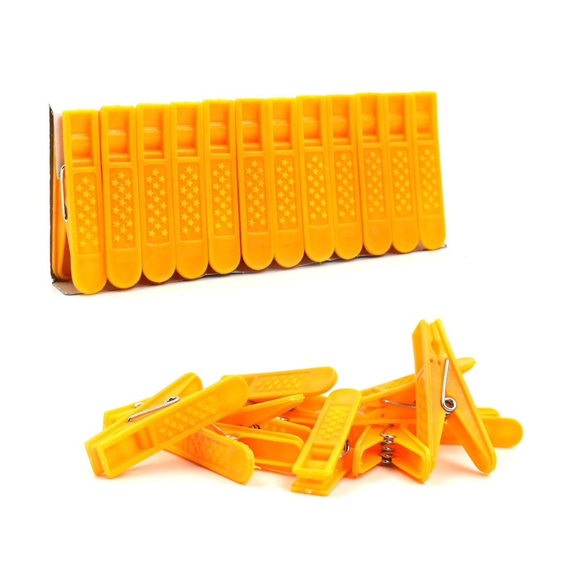A pack of 12 durable cloth clips, ideal for laundry and household use. Main image