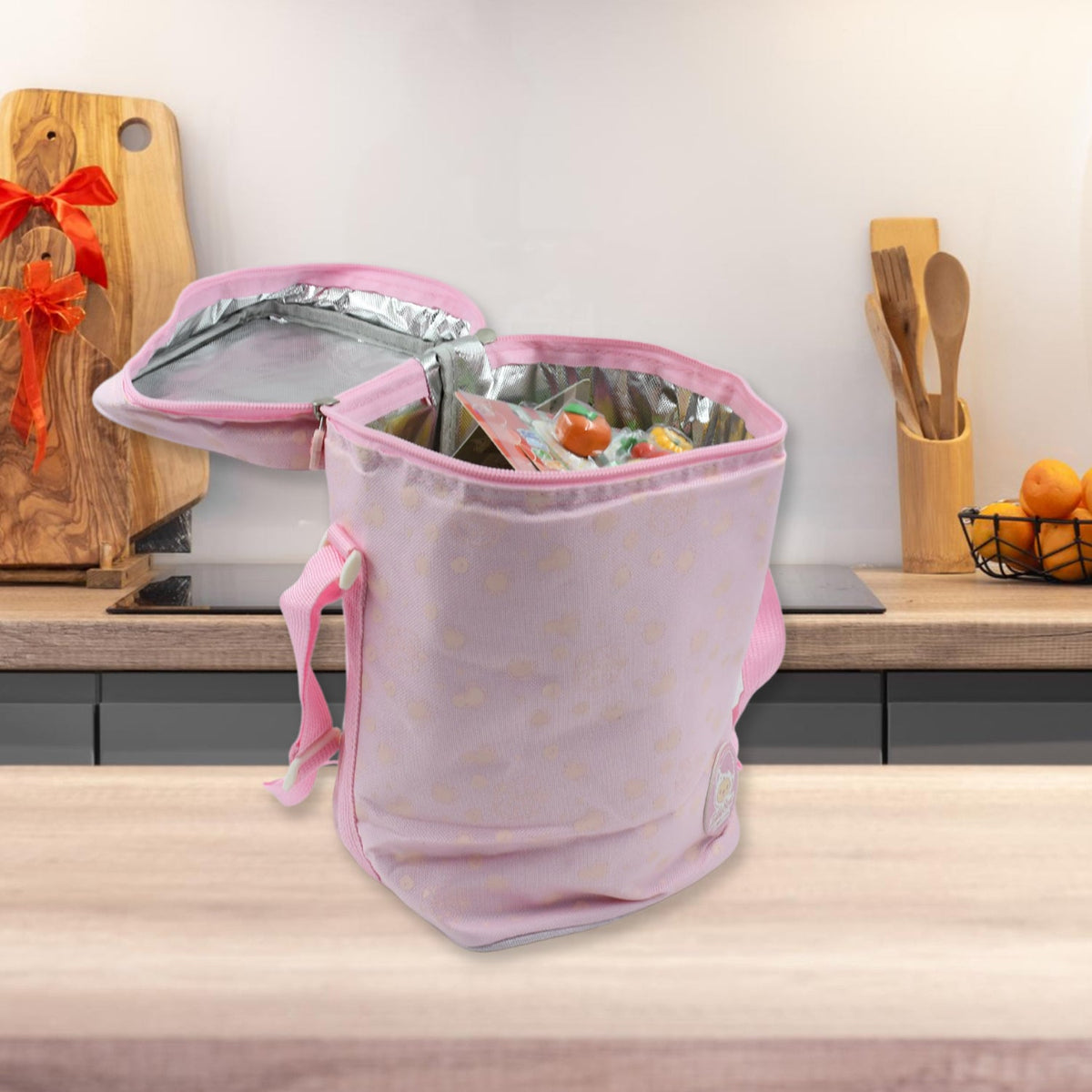 Cute animal-themed lunch bag with adjustable strap for kids and adults Main image