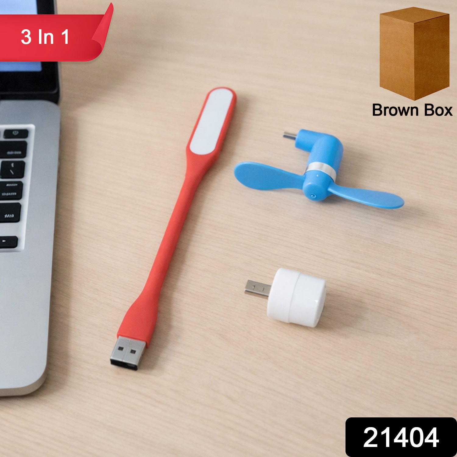 3 in 1 USB Laptop Accessory Combo – Portable Gadget Set Secondary image