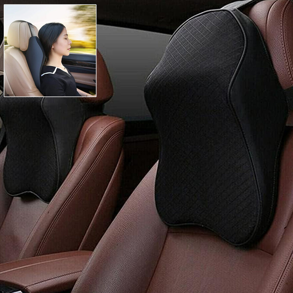 Ergonomic car seat neck support cushion for driving comfort Main image