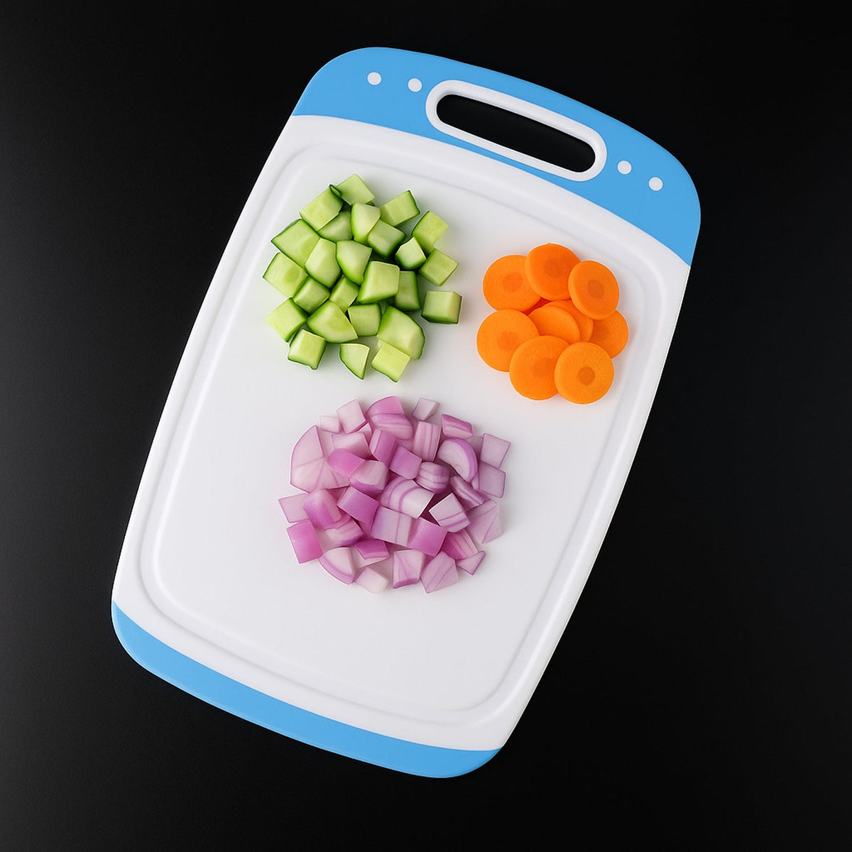 Pro Clean plastic chopping board with non-slip surface for safe vegetable preparation. Main image