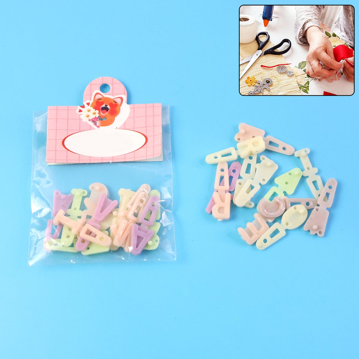 Colorful alphabet letter beads set for creative craft decoration. Main image