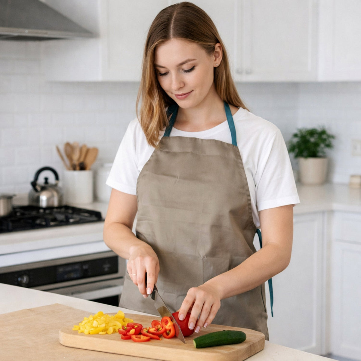 Multipurpose kitchen cooking apron providing full front coverage Main image