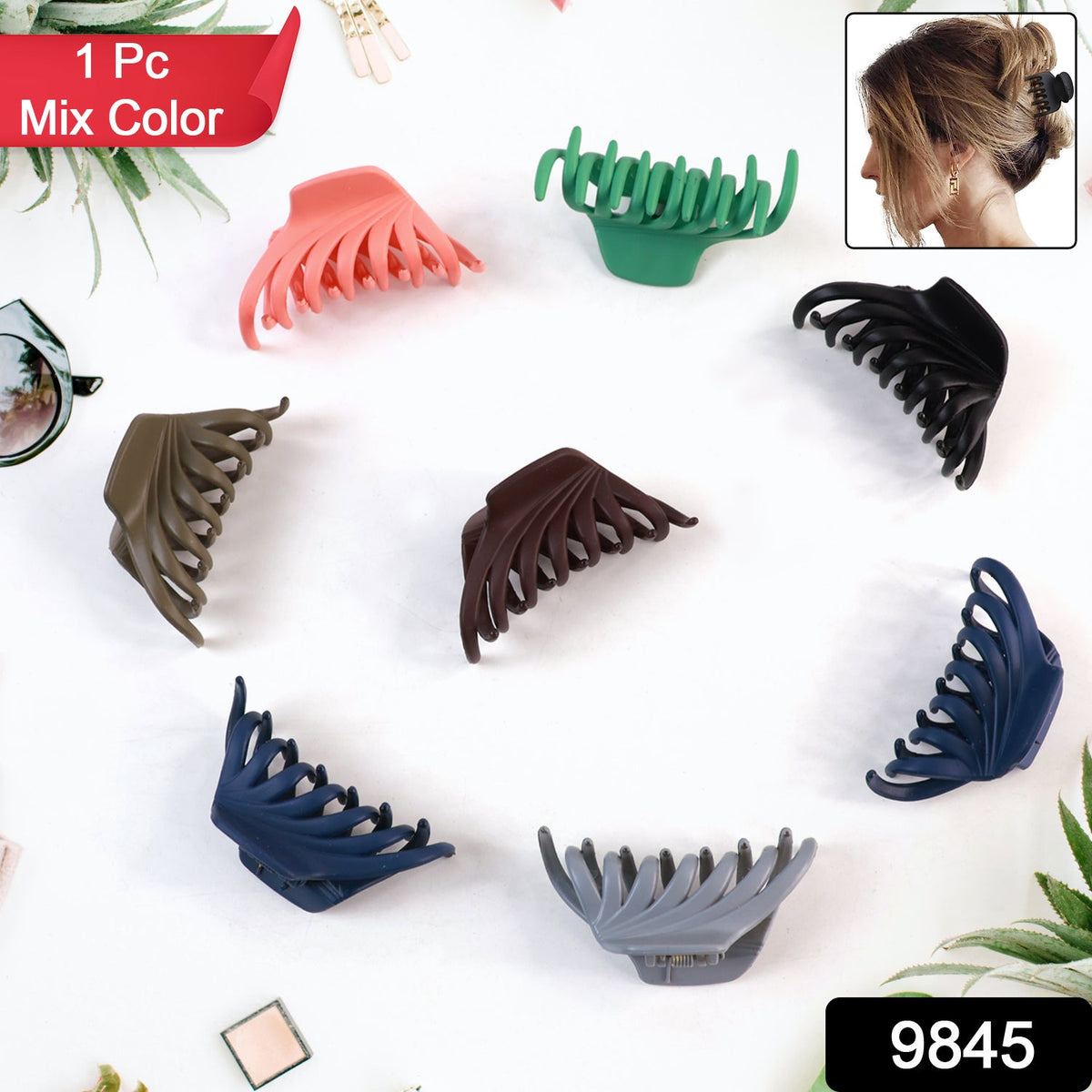 Matte plastic hair clamp barrette clip in simple elegant design Main image