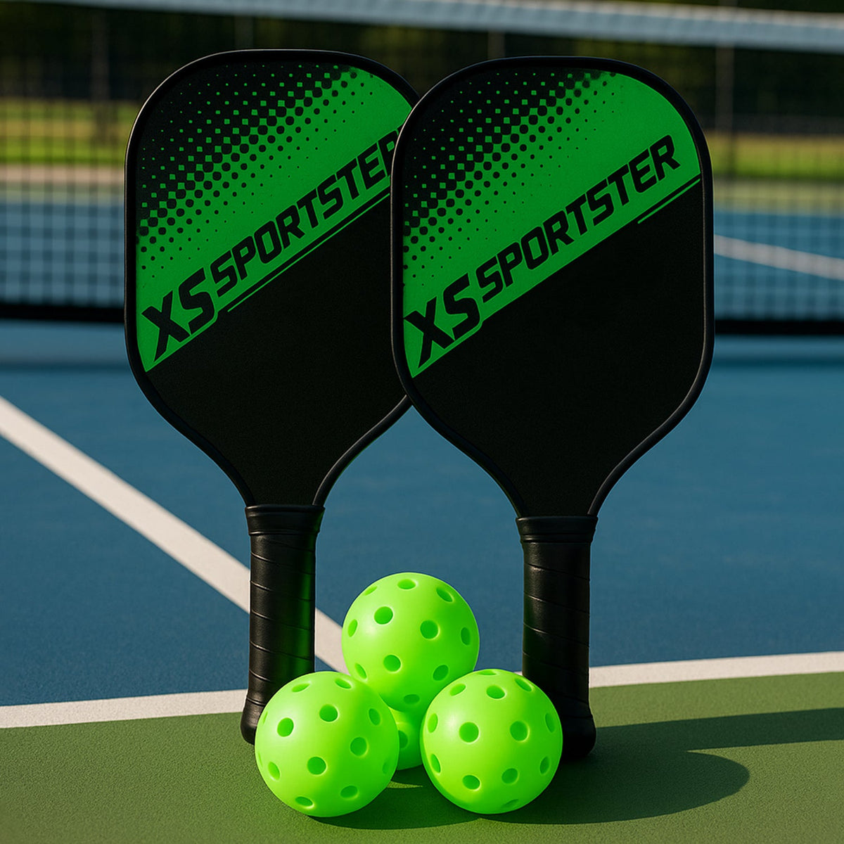 Konex pickleball paddle set with lightweight paddles and perforated balls for outdoor sports Main image