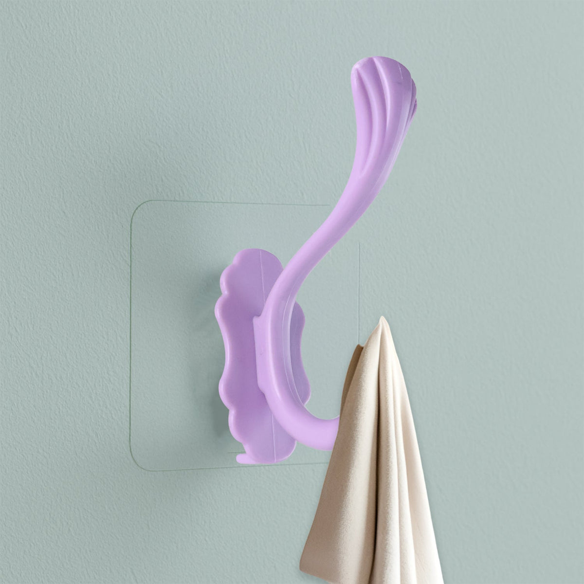 Self adhesive heavy duty wall hook attached to wall Main image