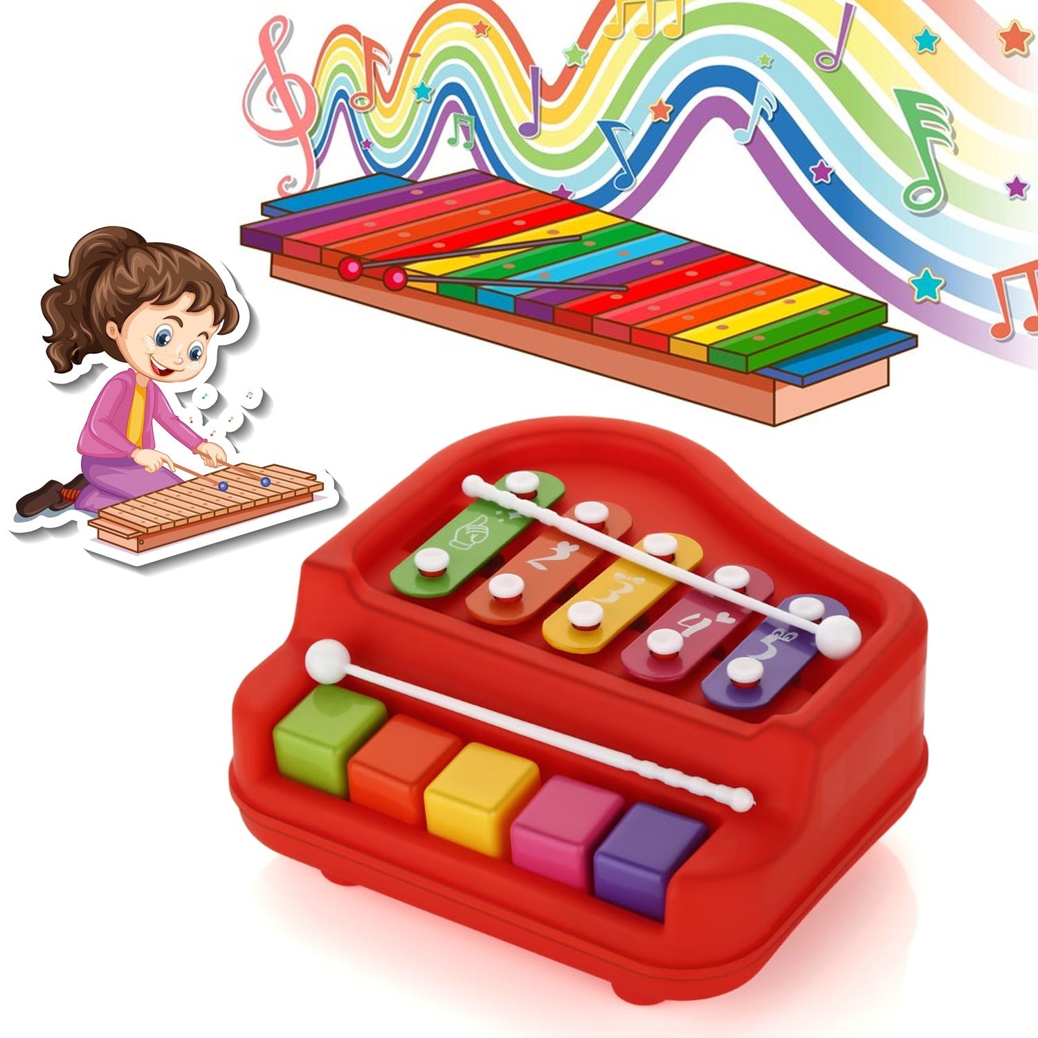 Baby Piano Xylophone – 2-in-1 Musical Toy for Toddlers | Little Learners Secondary image