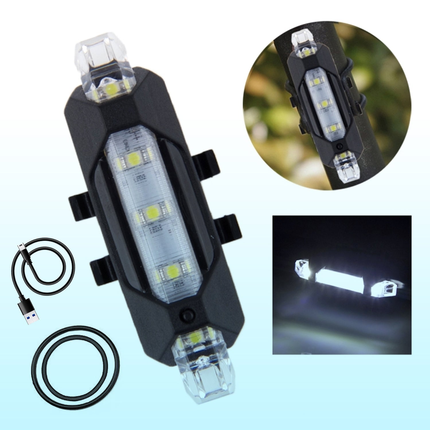 Rechargeable Bicycle Light – USB Front & Rear Safety Set Secondary image