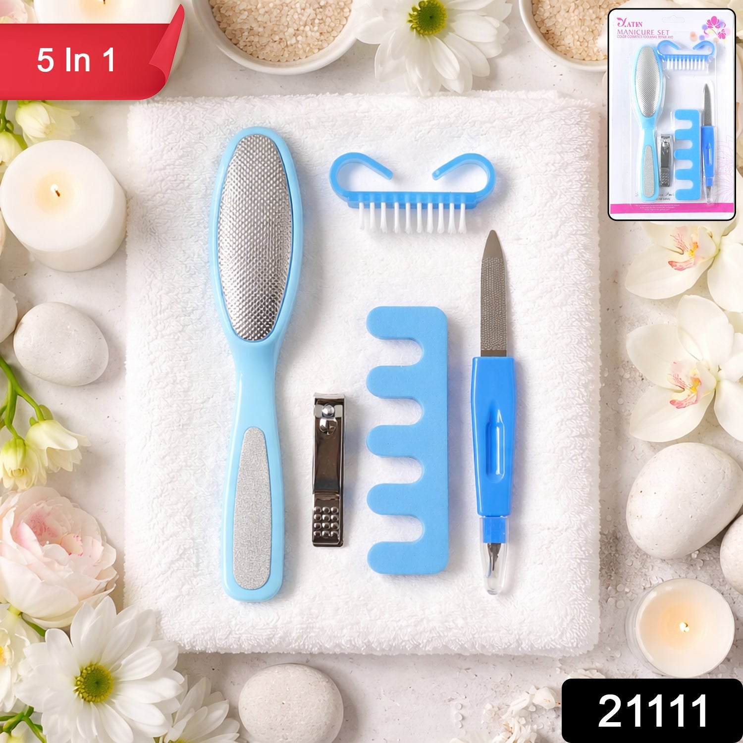 5 In 1 Manicure Pedicure Nail Care Kit – Compact & Multi-Tool Secondary image