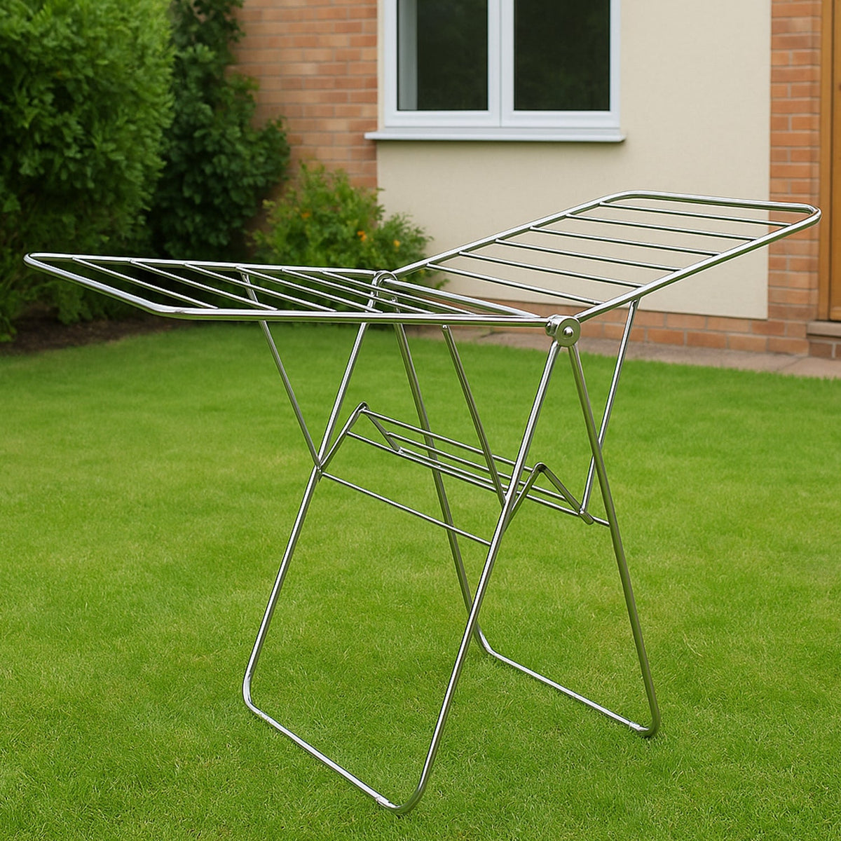 Supermom cloth drying stand foldable stainless steel rack with multiple rods for laundry drying Main image