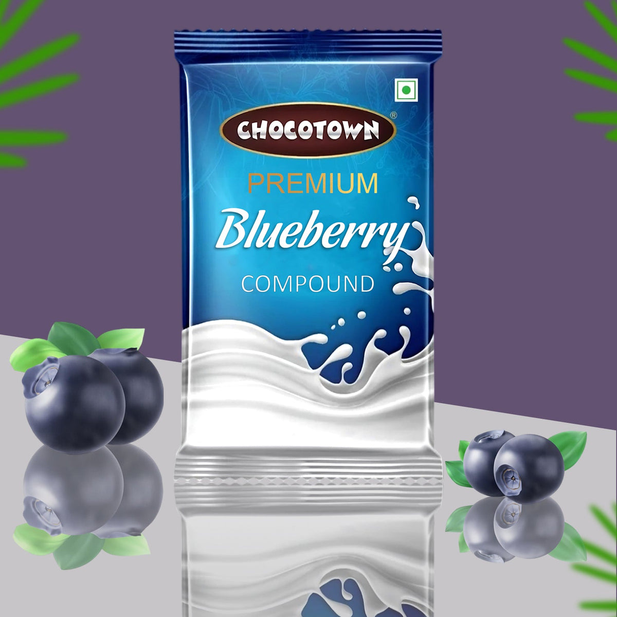 Chocotown Premium Blueberry Compound Chocolate slab for baking, 500gm pack Main image