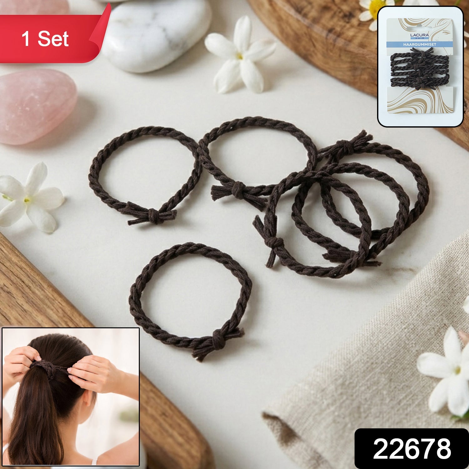 Braided Elastic Hair Bands Set – Strong Hold & Durable Design Secondary image