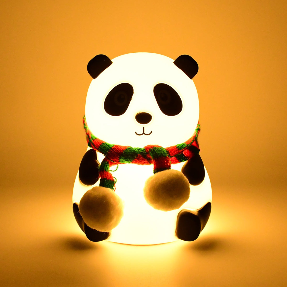 Cute panda night light glowing softly with multiple LED colours. Main image