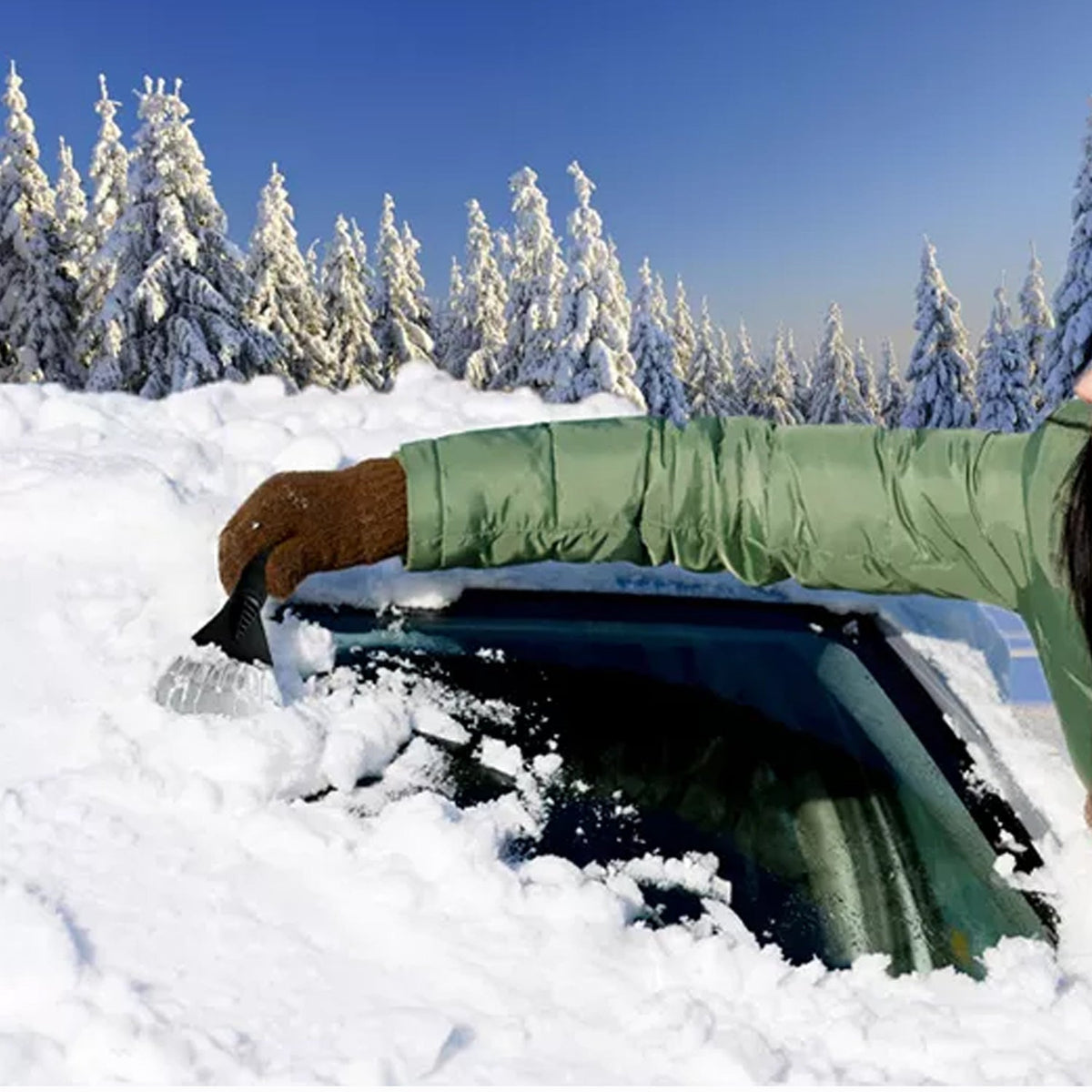 Durable car ice scraper for quick windshield defrosting. Main image
