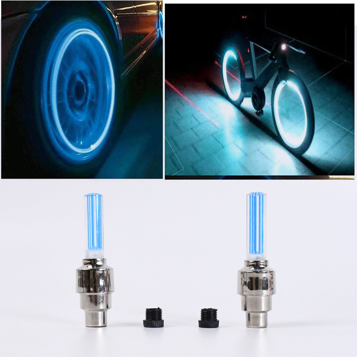 LED Tyre Valve Caps – Motion-Activated Light | RaceVault Secondary image