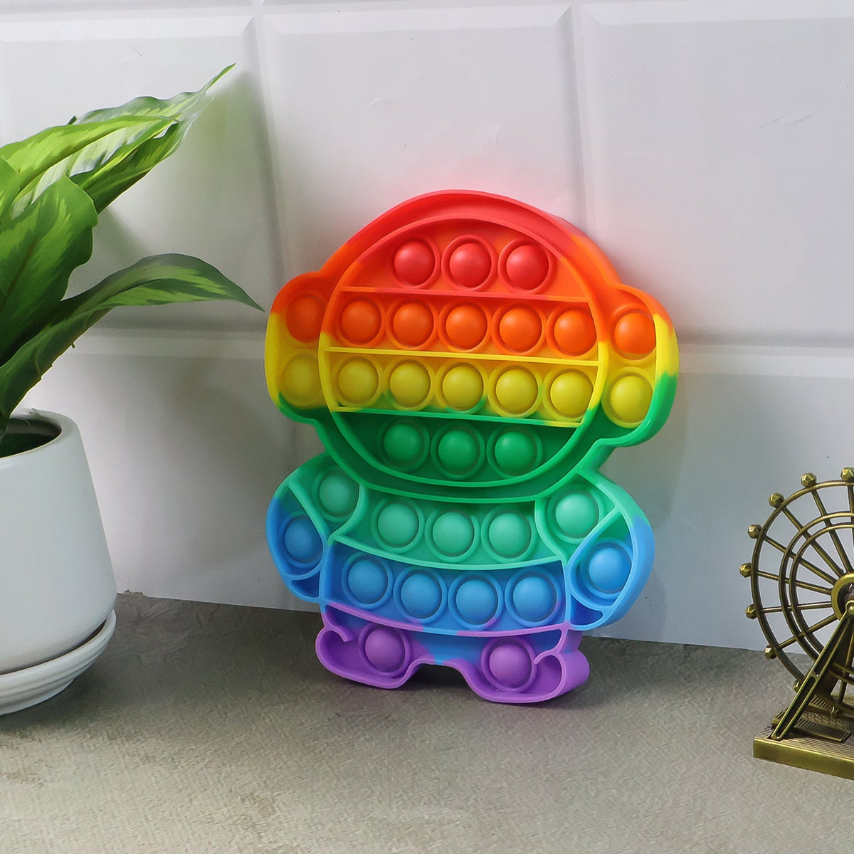 Astronaut-designed silicone pop it fidget toy with bubbles for sensory play Main image