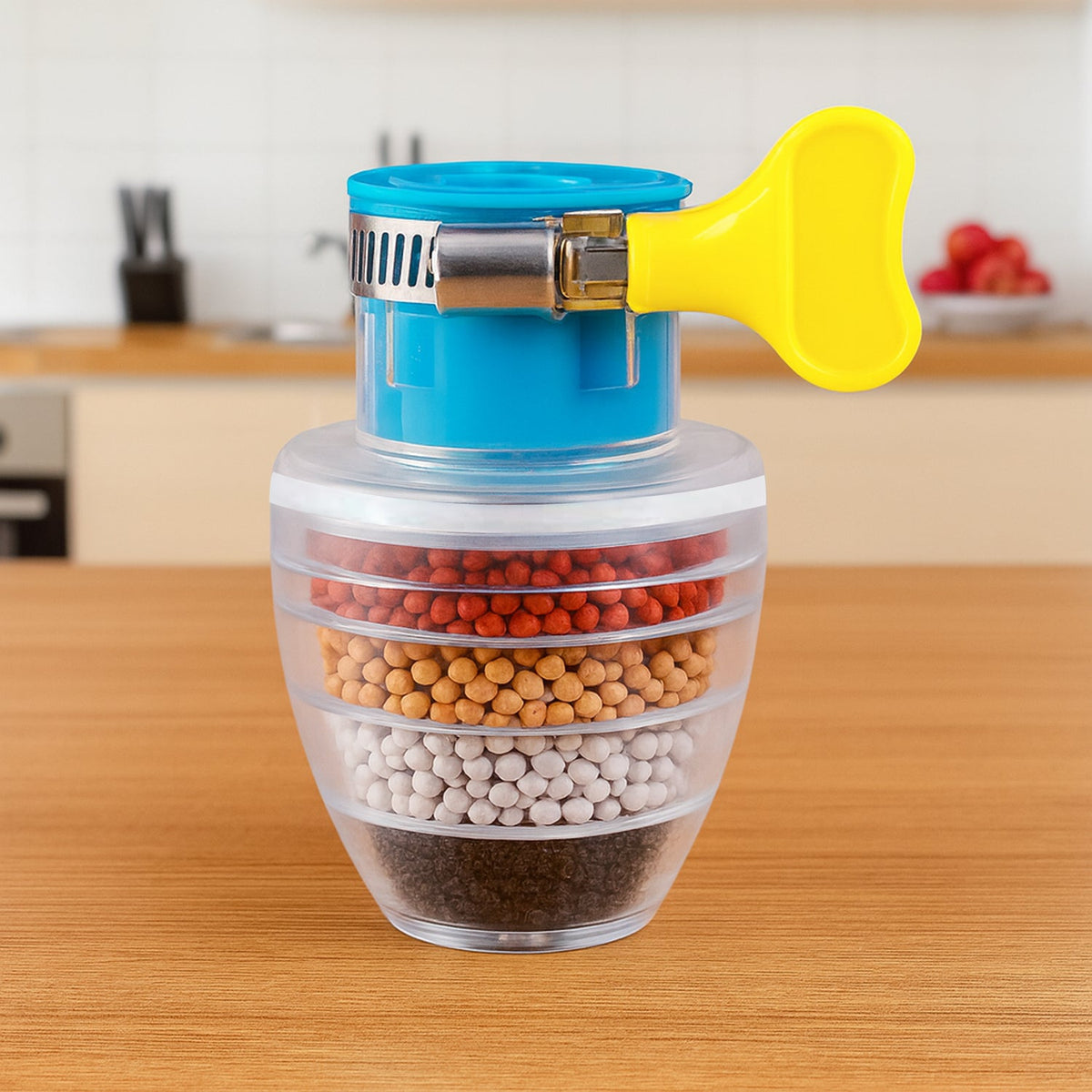 ShineCrest Faucet Water Filter cartridge, displaying its compact design and universal fit. Main image