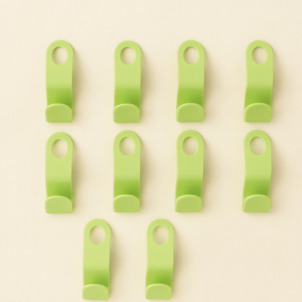 Plastic hanger hooks used for vertical wardrobe organization Main image