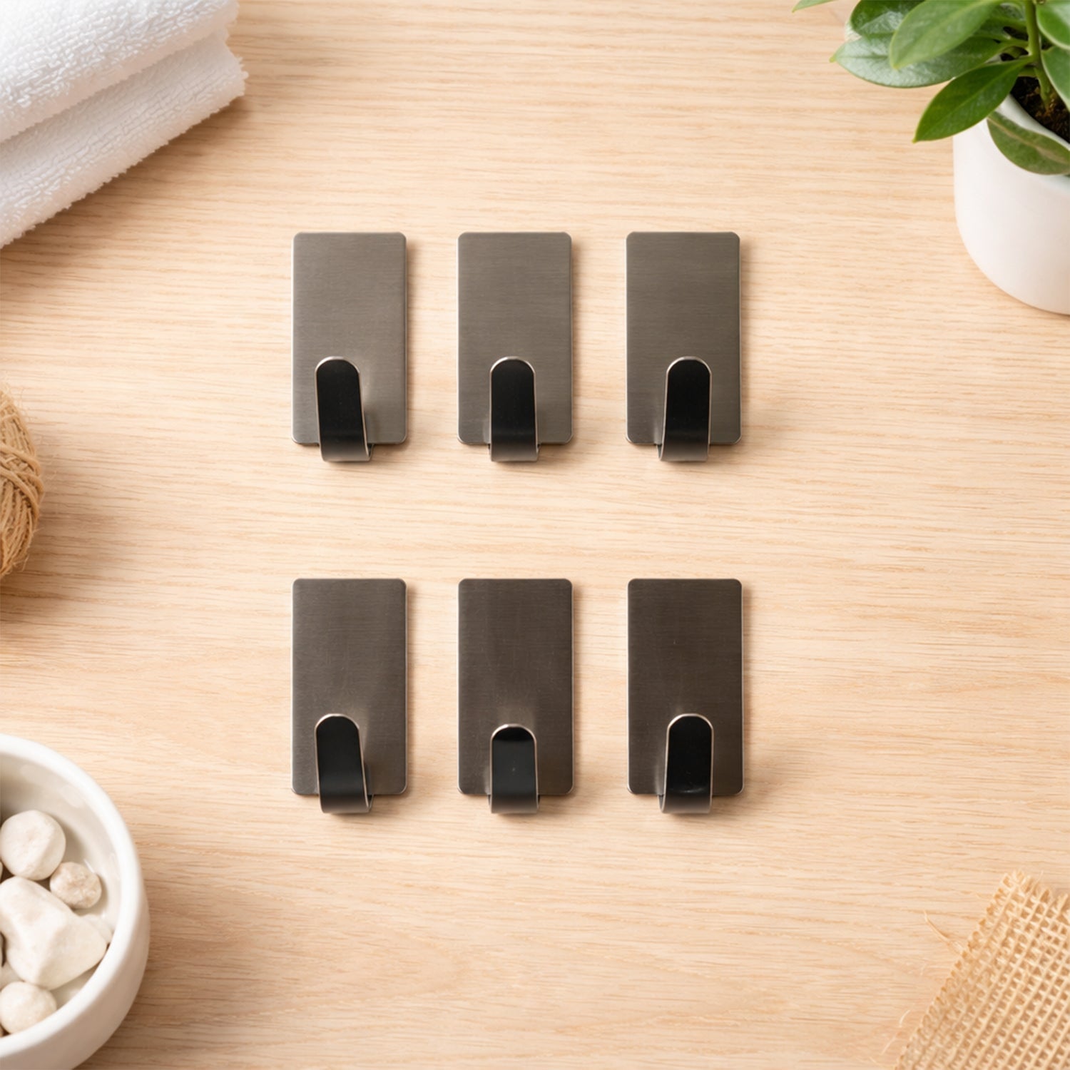 Self Adhesive Wall Hooks – Strong Hold, No Drilling, 6 Pc Set Secondary image