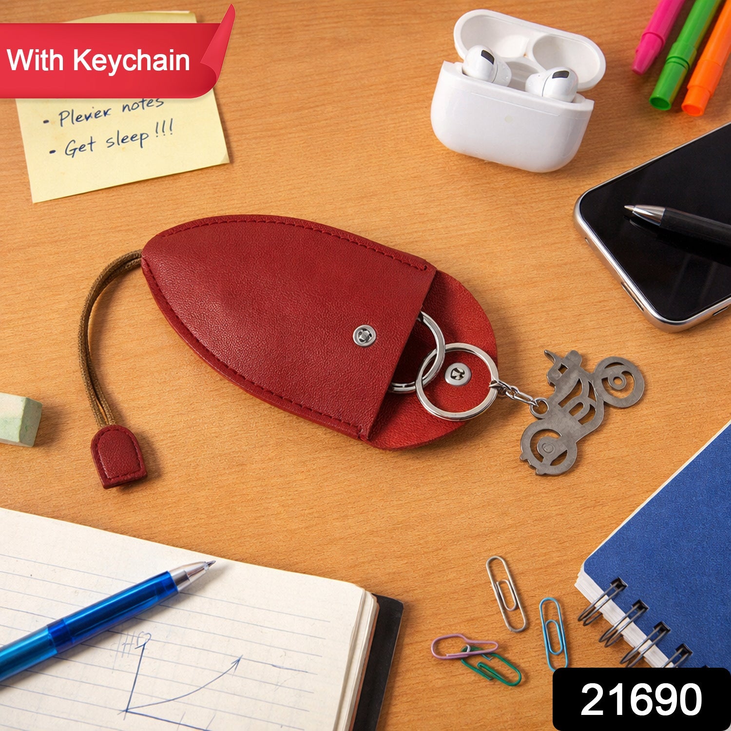 Compact Keyholder Pouch – Stylish Secure Key Organizer with Snap Button Secondary image