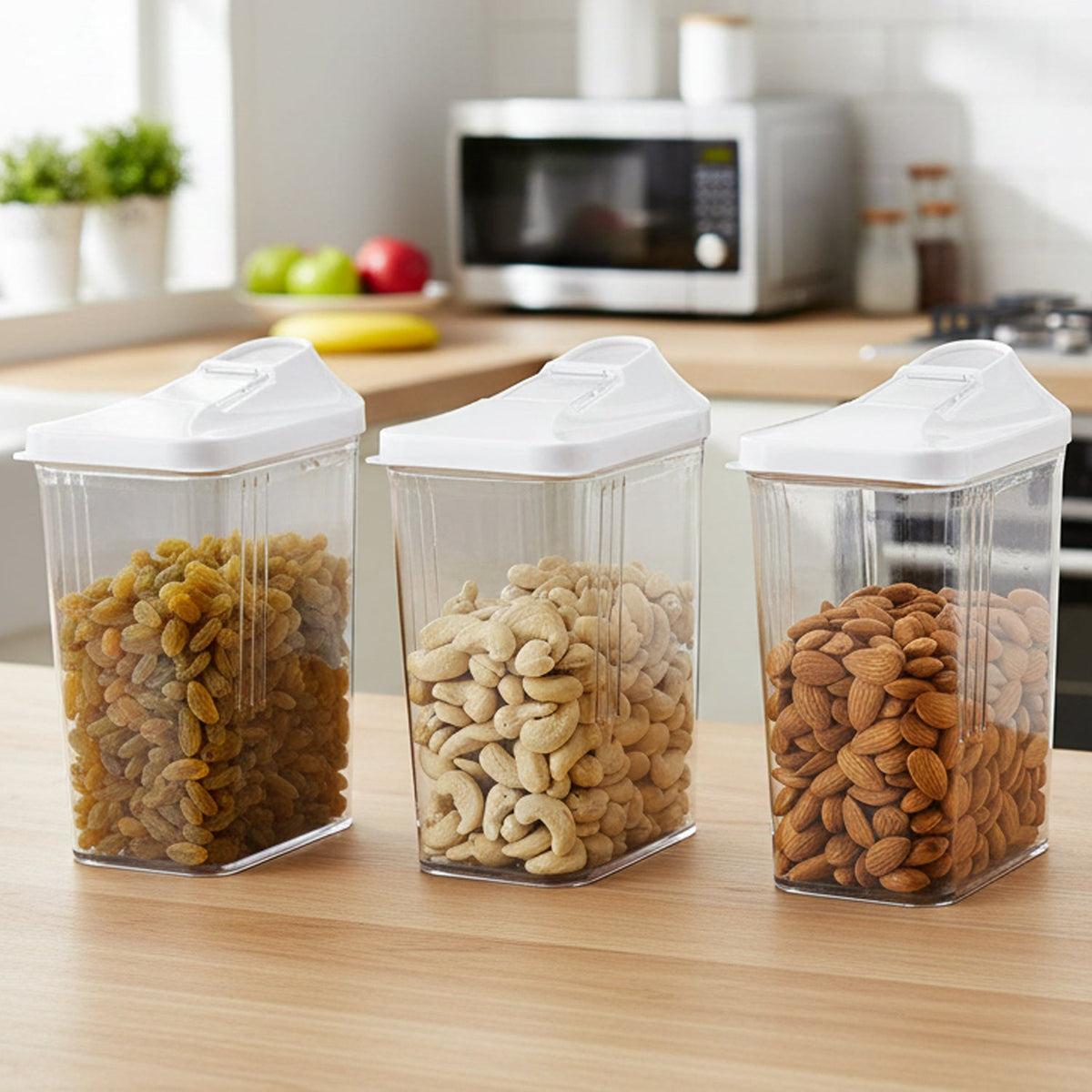 3-piece easy flow airtight storage containers for dry food storage Main image