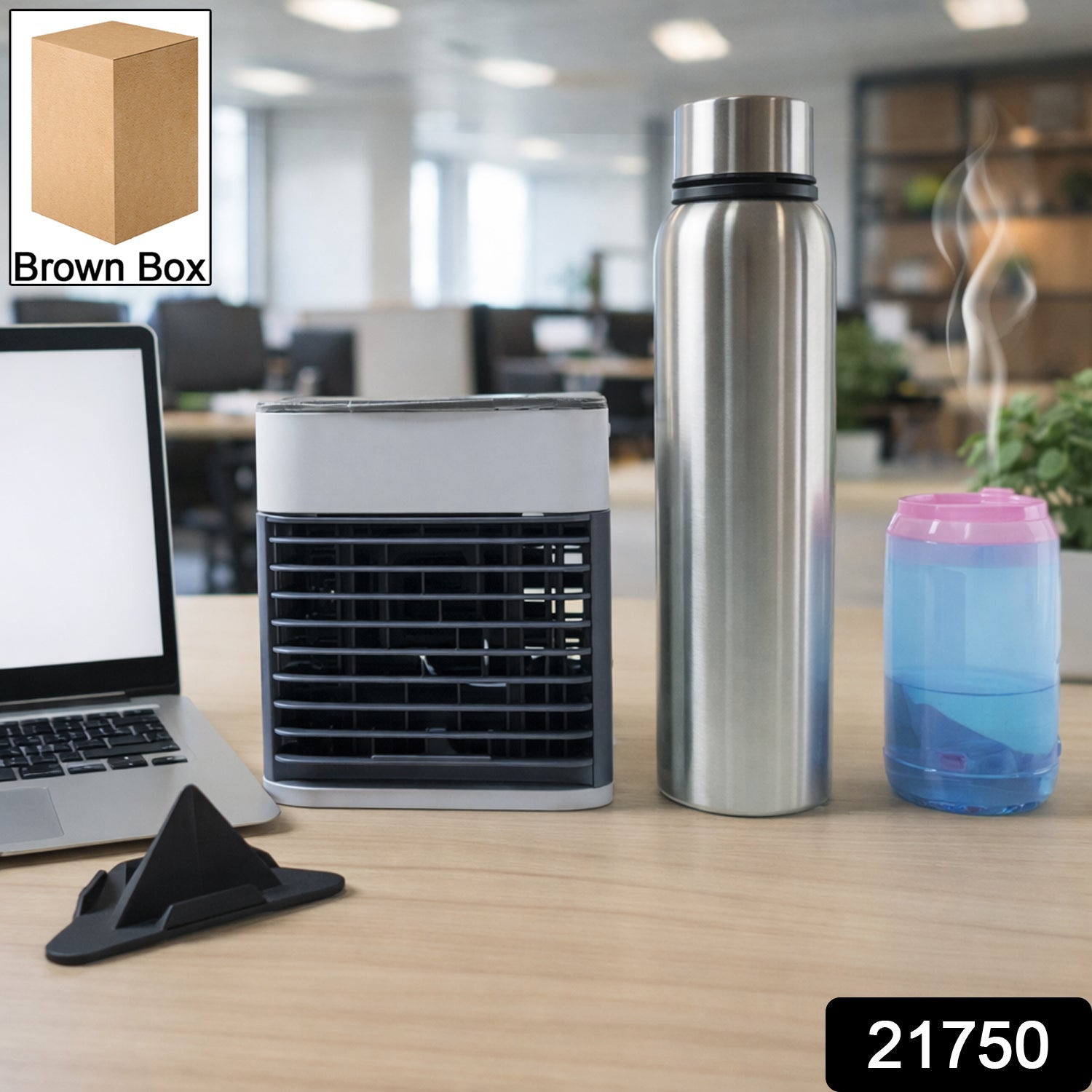 Office Essentials Combo Set – Mini Air Cooler & Water Bottles Secondary image