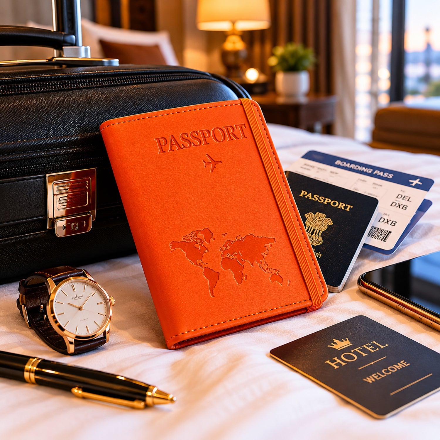 Travel Passport Holder – Durable PU Leather Multifunction Wallet Secondary image