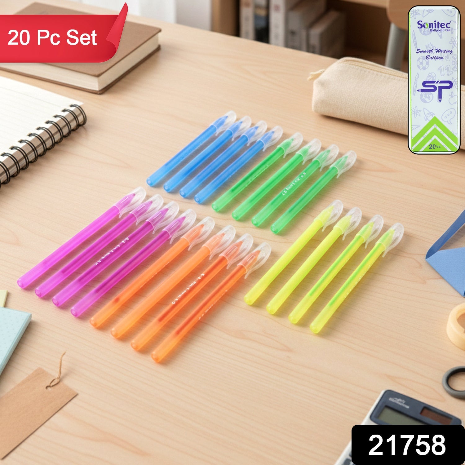 Colorful Ballpoint Pen Set – Smooth & Vibrant 20 Pcs Writing Pack Secondary image