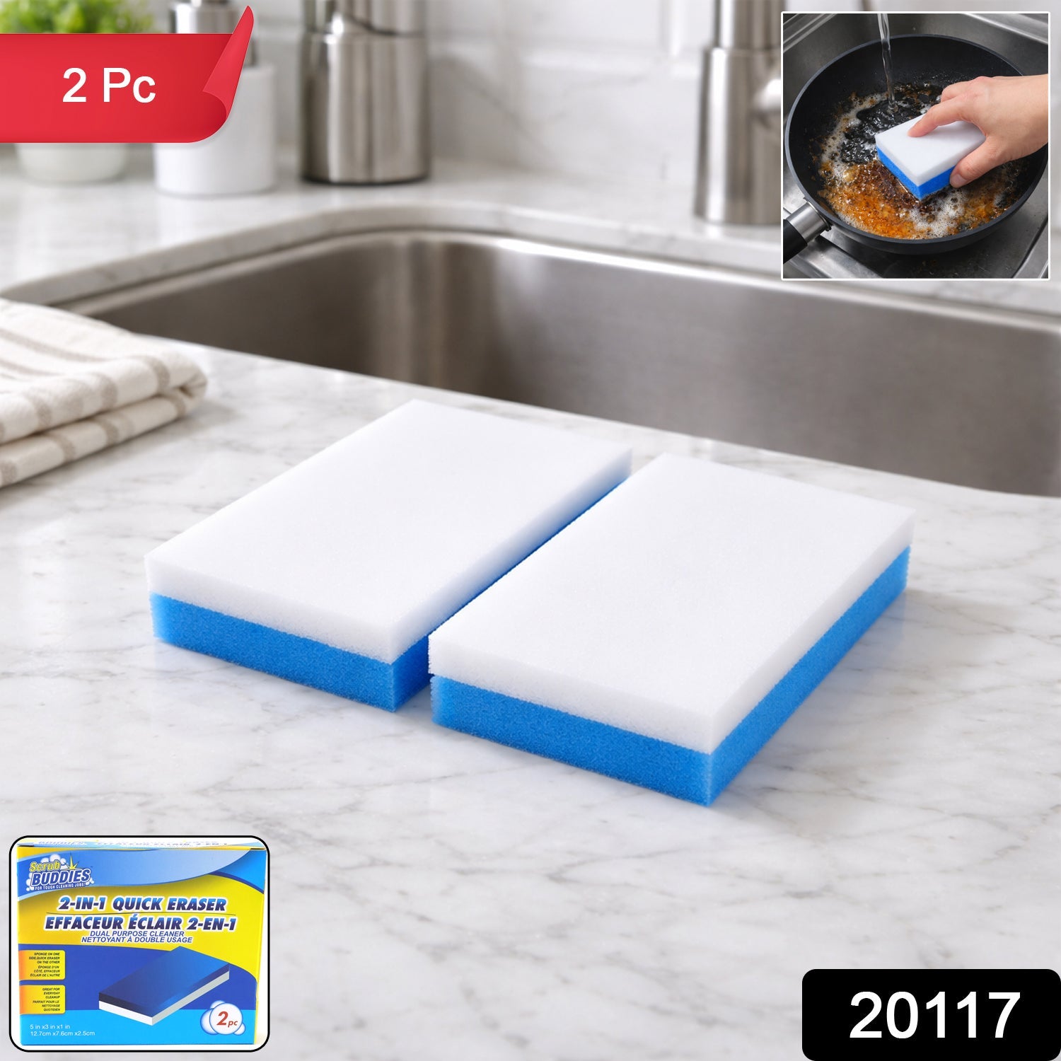 Cleaning Sponge Eraser Pads – Dual Layer Multipurpose Set Secondary image