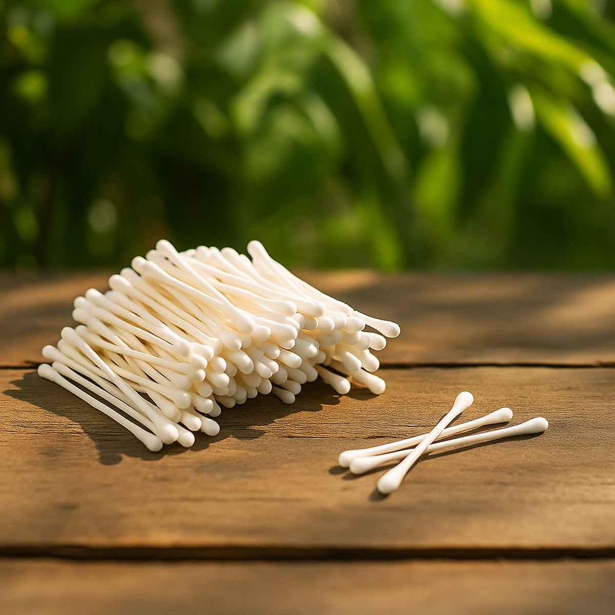 Pack of 100 cotton swabs with soft dual cotton tips and paper sticks Main image