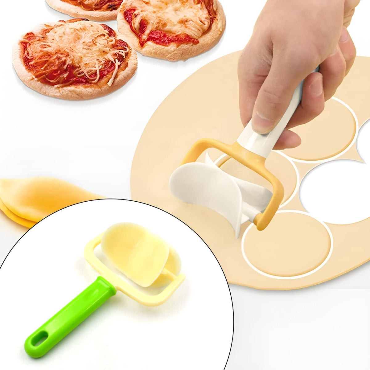 Multipurpose dough cutter roller tool for making perfectly round puris. Main image