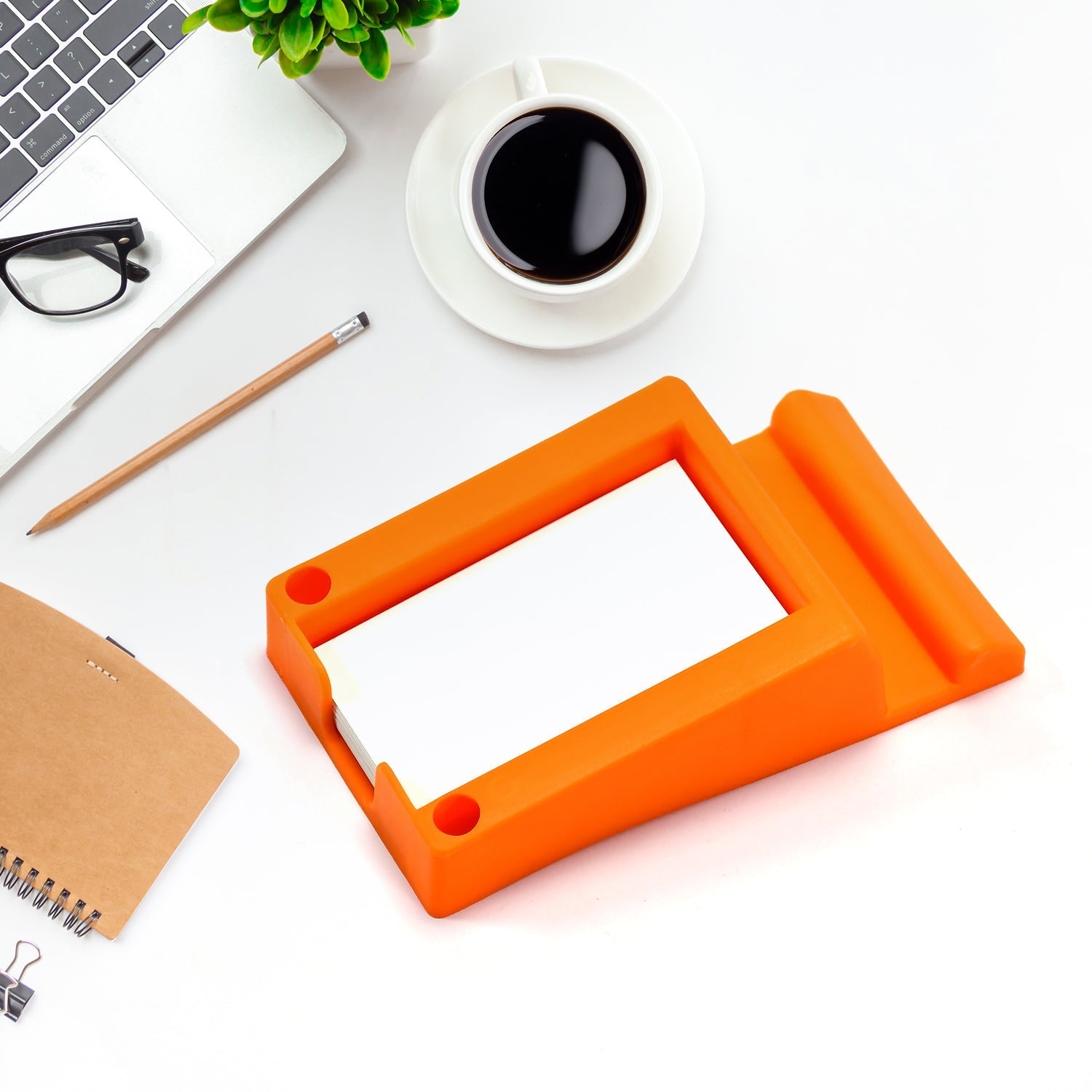Plastic Business Card & Mobile Holder – Space-Saving Desk Organizer Secondary image