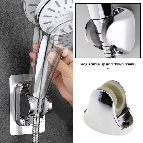 Bathroom accessory, an adjustable shower head mount, on a white background.