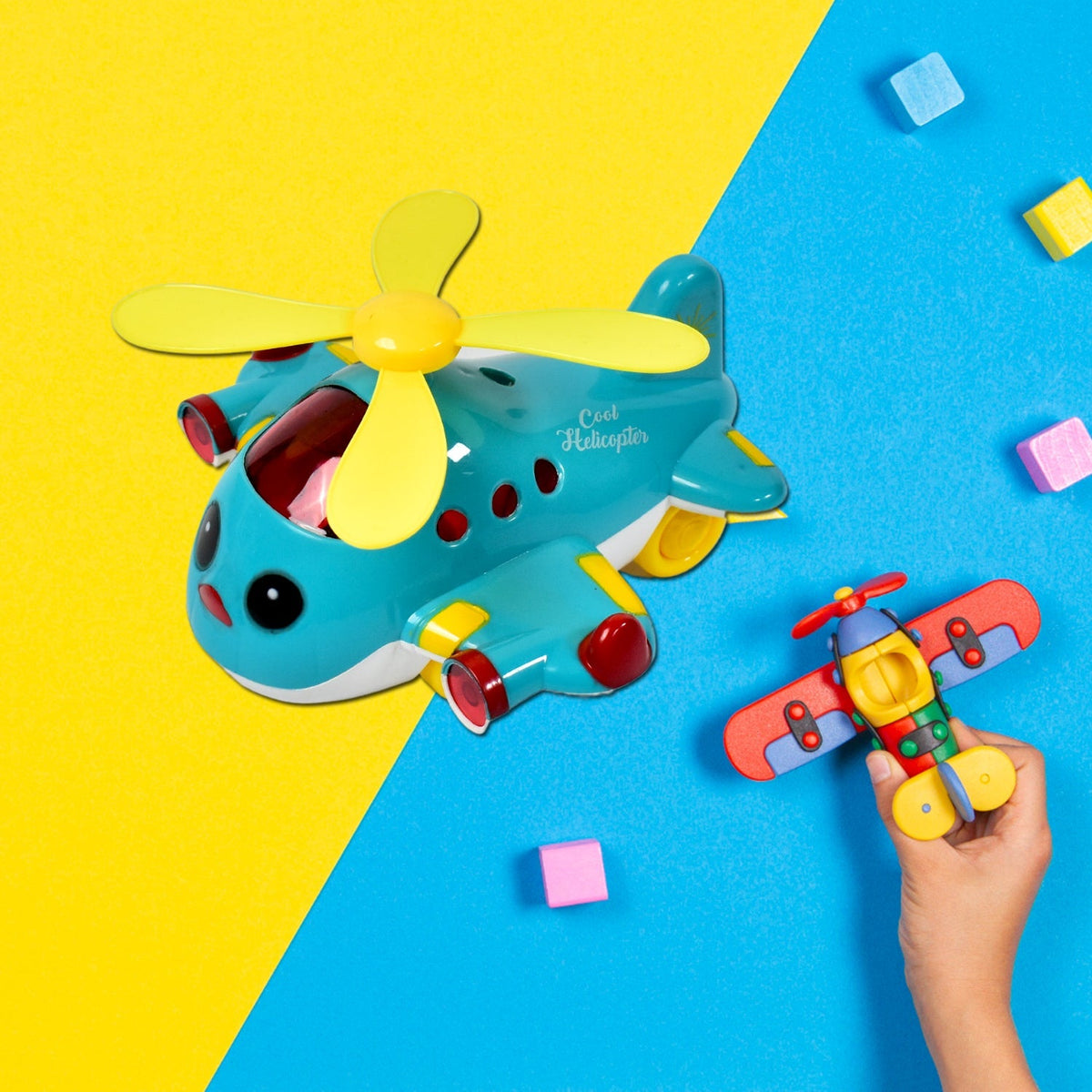 Vibrant Musical Helicopter Toy with bright flashing lights. Main image