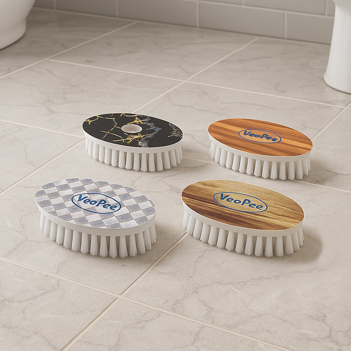 Oval cloth washing brushes with nylon bristles for effective stain removal Main image