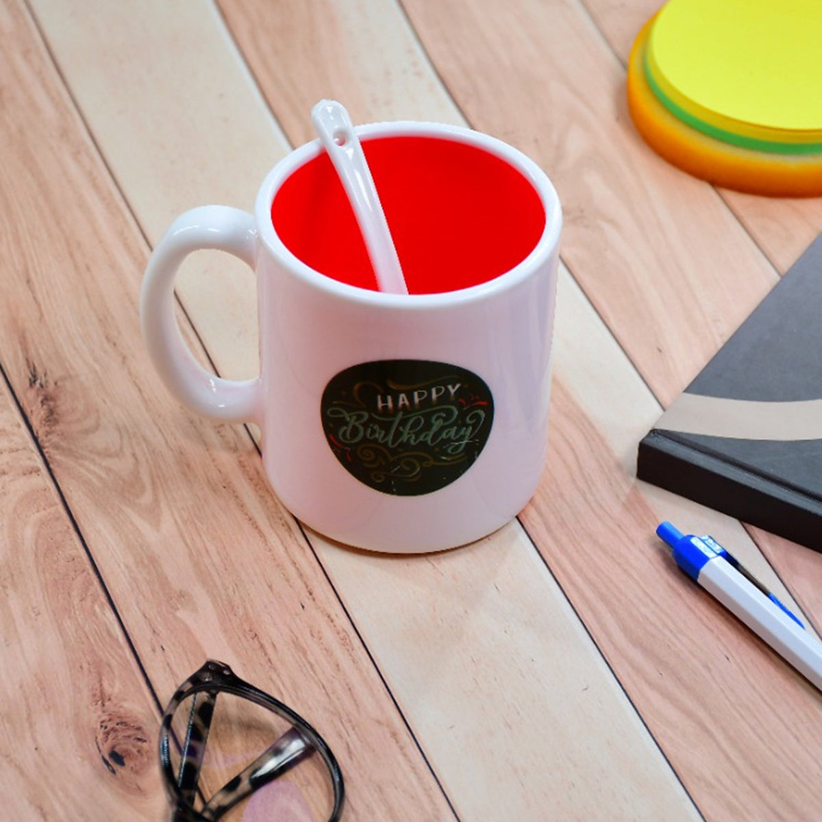 Stylish mixed design ceramic coffee mug, perfect for morning tea or coffee. Main image