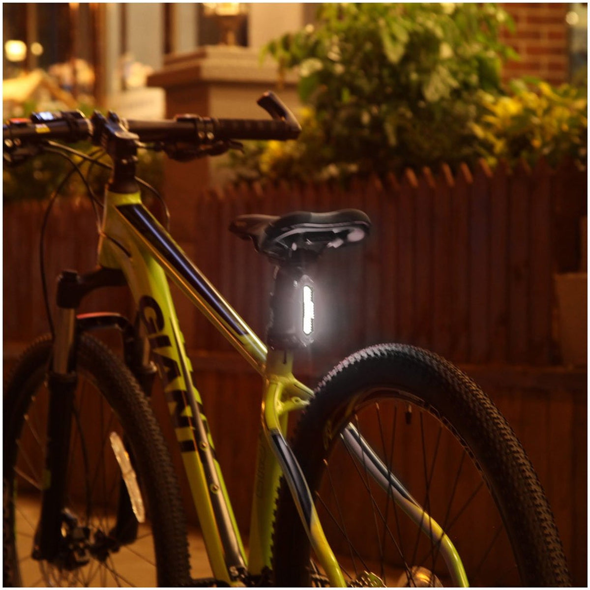 Compact rechargeable bicycle light set with bright front and rear LEDs for safety. Main image