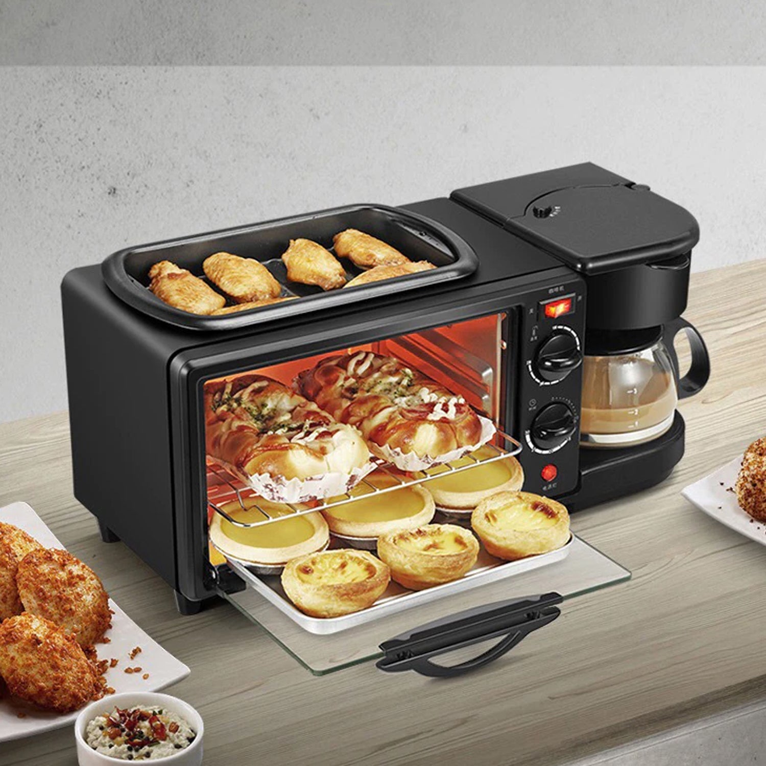 3-in-1 Breakfast Maker – Toaster Oven, Grill & Coffee | Indo Glow Secondary image