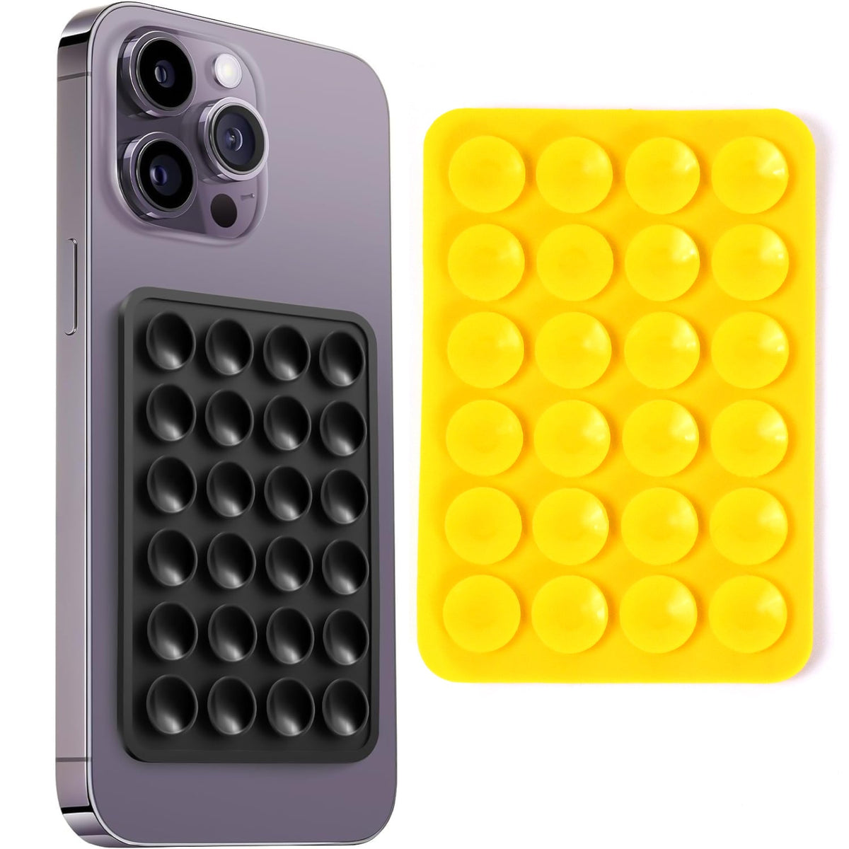 Suction phone holder mount with silicone grip in mix colors securely attached Main image