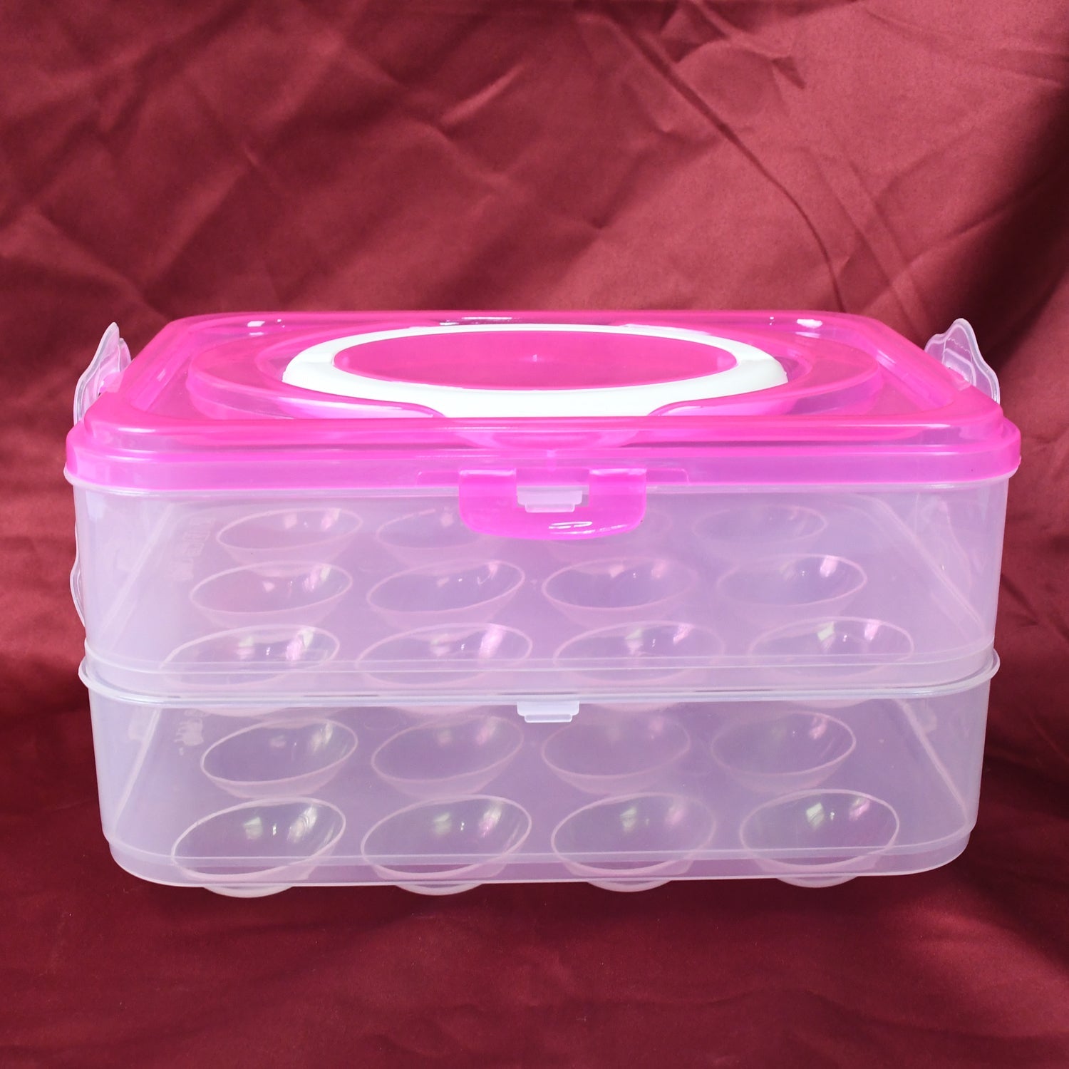 Egg Storage Box – Double Layer 24-Grid with Handle | Organivo Secondary image