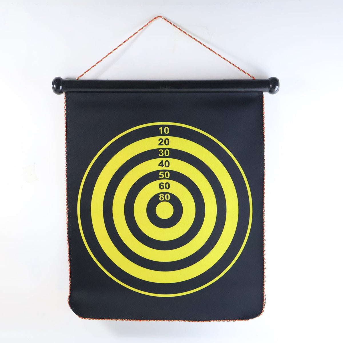 Roll-up double-sided dartboard game showing portable hanging target mat Main image