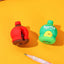 A 3D cold drink bottle shape pencil sharpener and eraser set for kids.