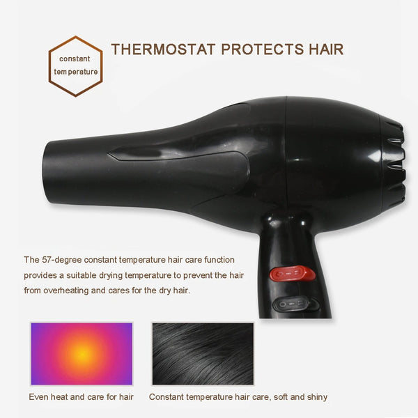 Compact and lightweight 1800W hair dryer ready for use.