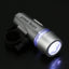 Bright LED bicycle headlight securely mounted on a bike handlebar.