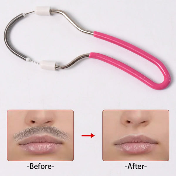 Compact facial hair remover spring for smooth facial skin and easy hair removal