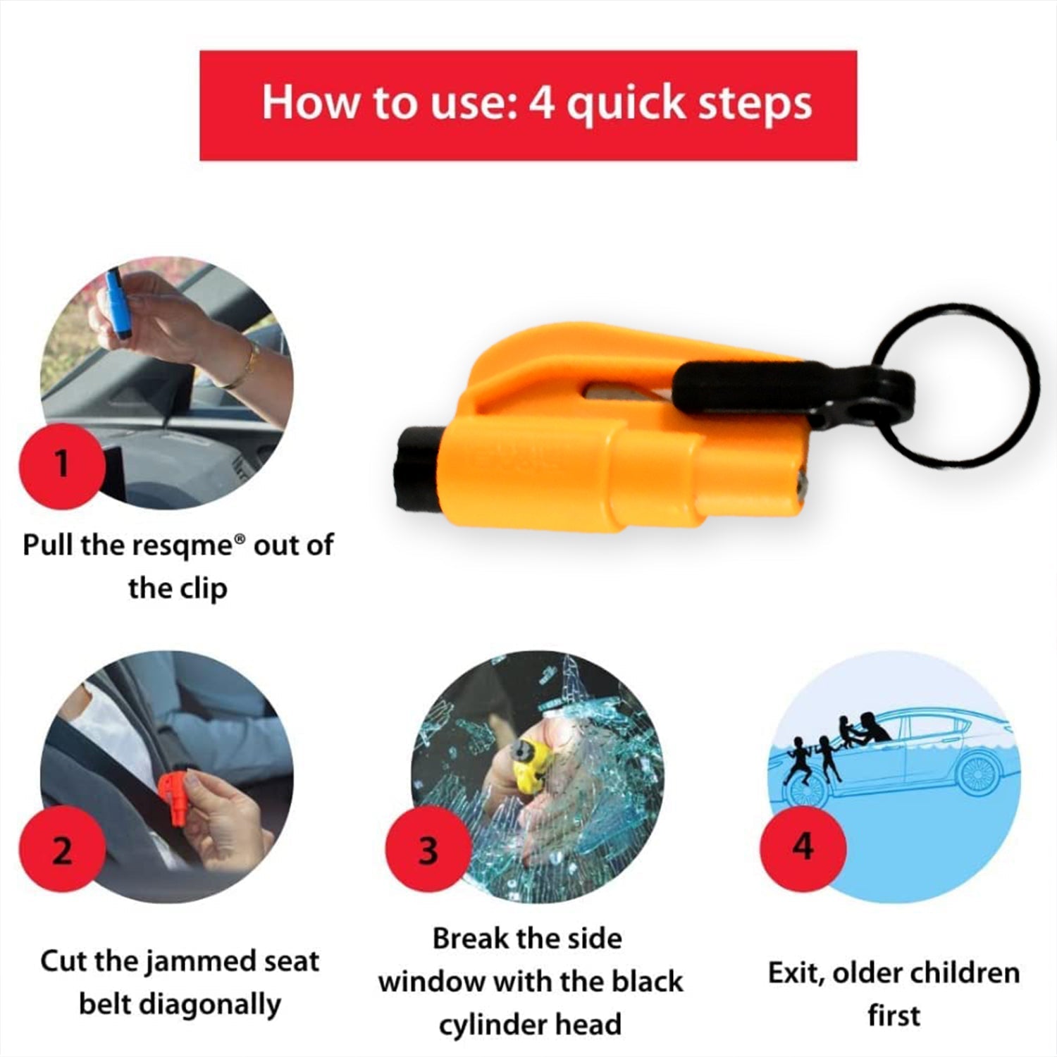 Emergency Safety Cutter – 2-in-1 Car Escape Tool | Safora Secondary image