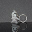 Elegant Shivling keychain with snake design in silver metal