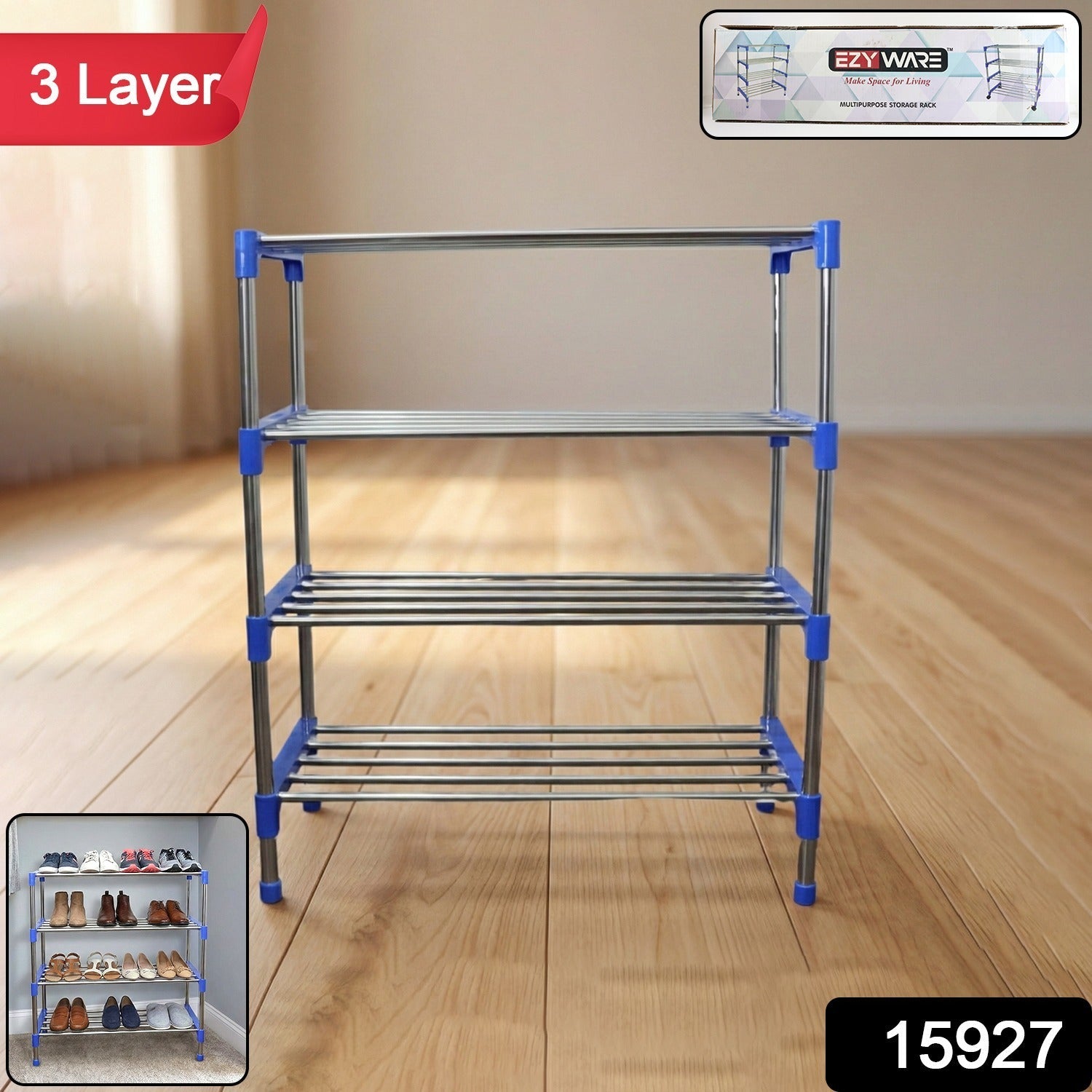 4-Layer Shoe Rack Organizer – Durable Stainless Steel Storage Secondary image